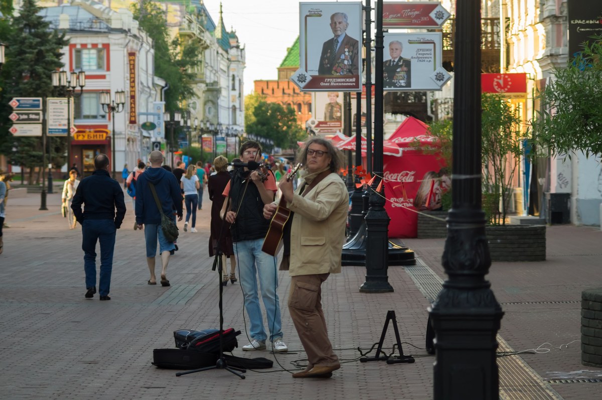 Уличные музыканты в Нижнем Новгороде