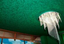 Фактурные натяжные потолки в интерьере